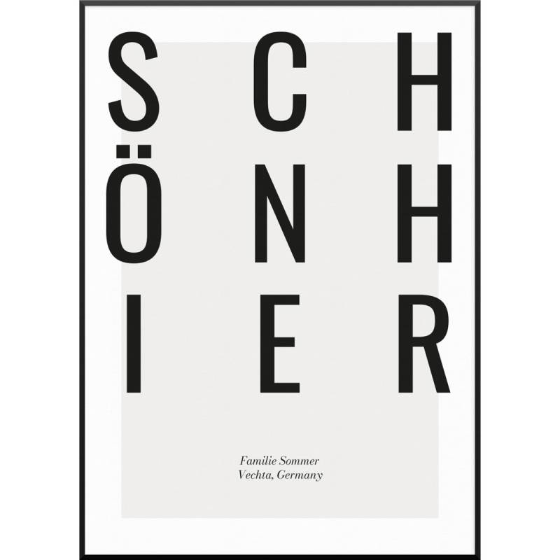 Personalisiertes Poster "Schön Hier Poster" | Wanddekoration | Personalisierte Geschenkidee, 20 x 30 cm von My Fam Poster I Individuelle Familienposter