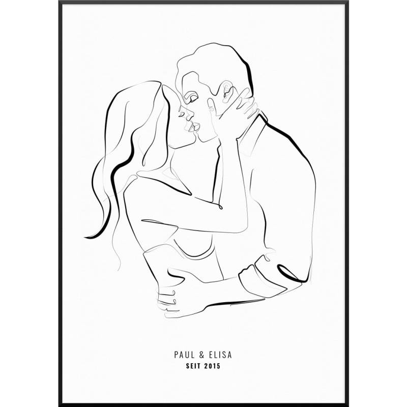 The Kiss Poster, 50 x 70 cm von My Fam Poster I Individuelle Familienposter