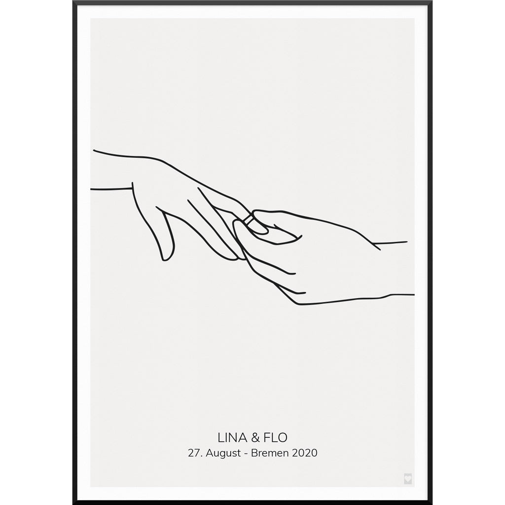 Wedding Hands Poster, 30 x 40 cm von My Fam Poster I Individuelle Familienposter