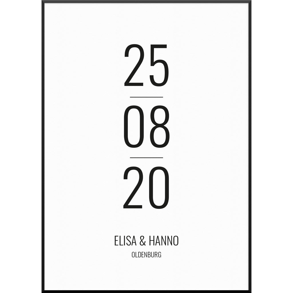 Personalisiertes Poster "Wunschdatum Poster" | Wanddekoration | Personalisierte Geschenkidee, 30 x 40 cm Personalisiertes Poster "Wunschdatum Poster" | Wanddekoration | Personalisierte Geschenkidee, 30 x 40 cm von My Fam Poster I Individuelle Familienposter