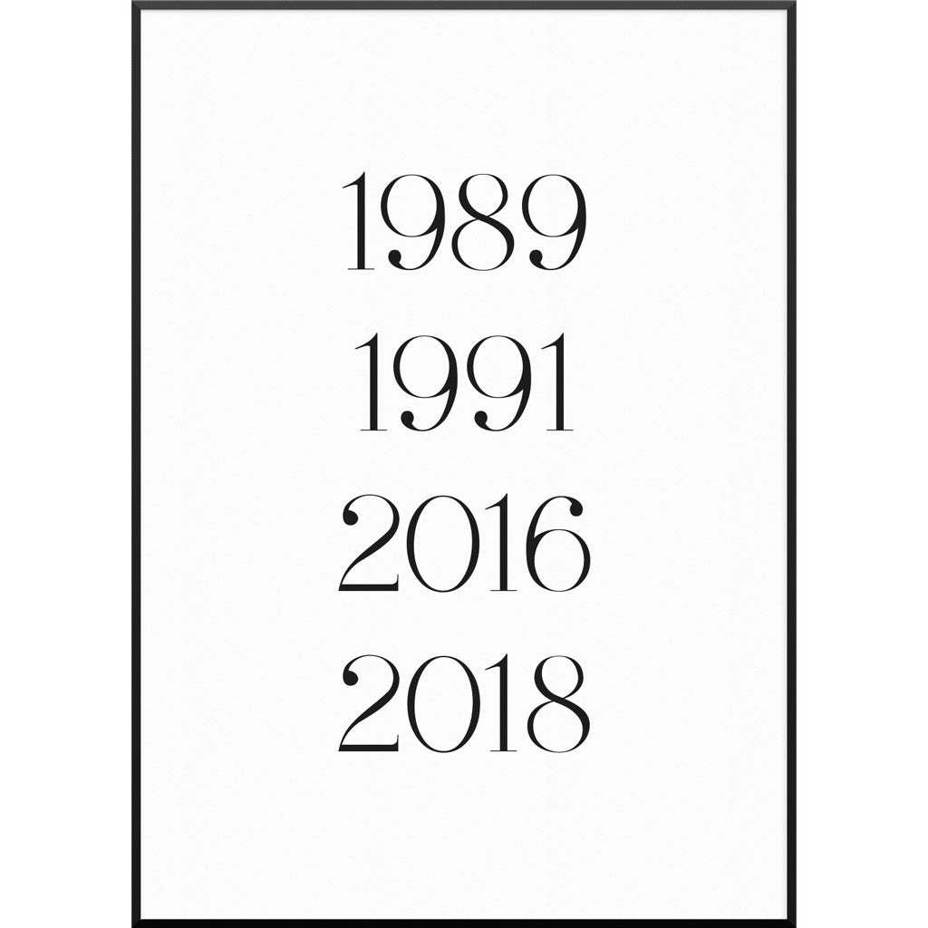 Years Poster, 40 x 60 cm von My Fam Poster I Individuelle Familienposter