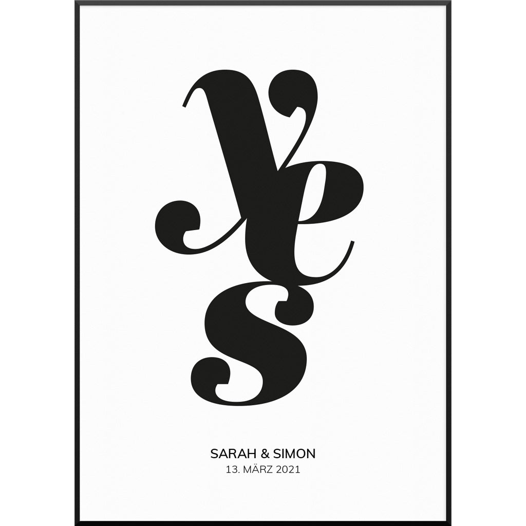 Personalisiertes Poster "Yes Poster" | Wanddekoration | Personalisierte Geschenkidee, 20 x 30 cm von My Fam Poster I Individuelle Familienposter