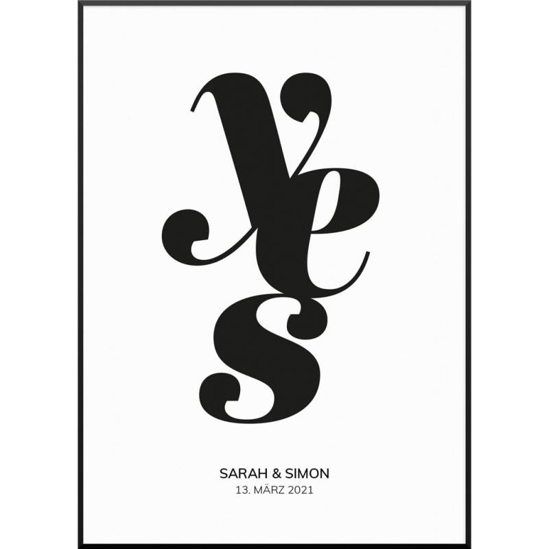Personalisiertes Poster "Yes Poster" | Wanddekoration | Personalisierte Geschenkidee, 40 x 60 cm von My Fam Poster I Individuelle Familienposter