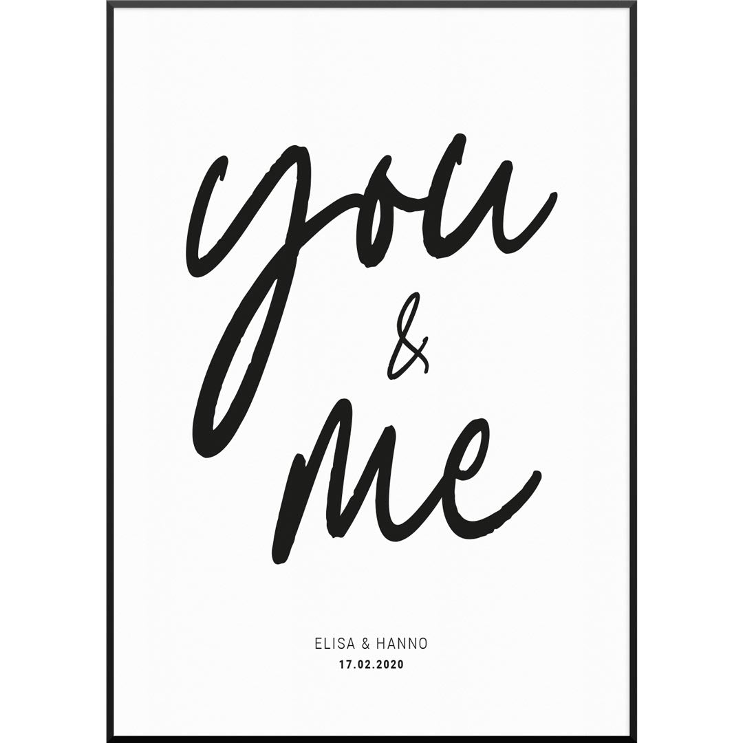 You And Me Poster, 40 x 60 cm von My Fam Poster I Individuelle Familienposter