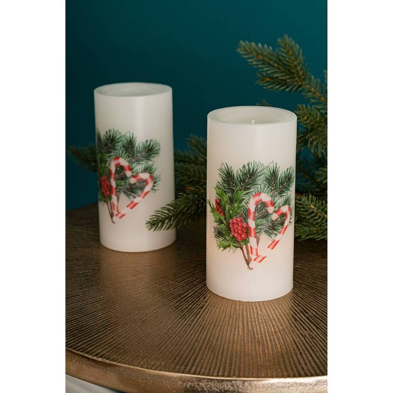 home24 LED-Kerze Zuckerstangen (2er-Set) 15cm von home24