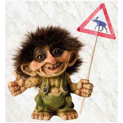 My Form Troll Original Norwegisch Kollektion mit Elch Wandmontage Dekorative Wandtafel Dekoschild Zeichen Höhe 9cm Braun Kunststoff Rechteckig Fantasy, Modern von Ny Form