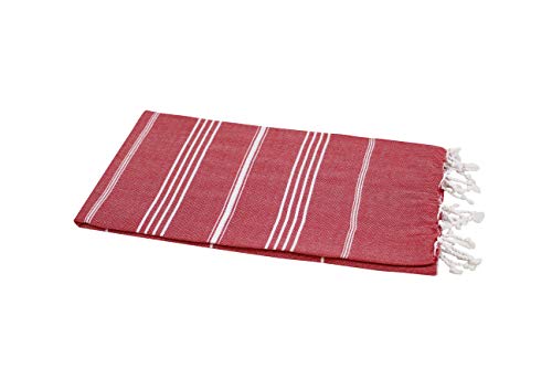 My Hamam Pestemal Peshtemal Hamamtuch Sultan Version Rot Badetuch Saunatuch Handtuch Yogadecke Baby-Wickeltuch, Stola 100% Baumwolle, Cotton,Turkish Hamam Towel von my Hamam