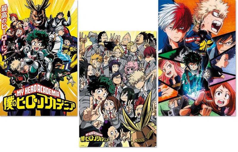 MY HERO ACADEMIA Poster My Hero Academia Poster 3er-Set 61 x 91,5 cm von MY HERO ACADEMIA