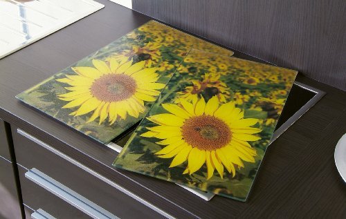 2er Set Herdabdeckplatten "Sonnenblumen" von My Home