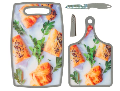 3-tlg. Schneidebretter-Set mit Messer, Gebäck, Design 3, Schneidebrett, Küchenbrett 3-tlg. Schneidebretter-Set mit Messer, Gebäck, Design 3, Schneidebrett, Küchenbrett von My Home