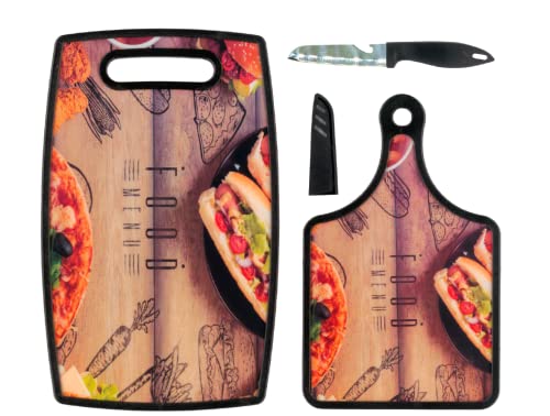3-tlg. Schneidebretter-Set mit Messer, Pizza, Design 4, Schneidebrett, Küchenbrett 3-tlg. Schneidebretter-Set mit Messer, Pizza, Design 4, Schneidebrett, Küchenbrett von My Home
