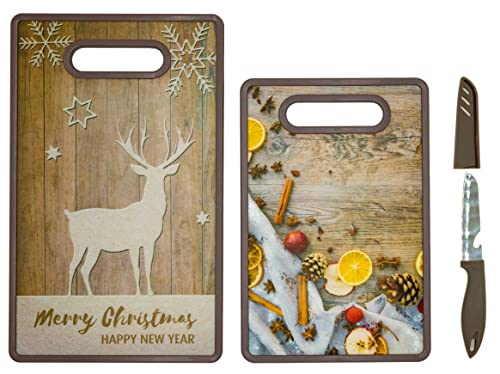 3-tlg. Schneidebretter-Set mit Messer in weihnachtlichem Design, Schneidebrett, Weihnachten, Küchenbrett 3-tlg. Schneidebretter-Set mit Messer in weihnachtlichem Design, Schneidebrett, Weihnachten, Küchenbrett von My Home