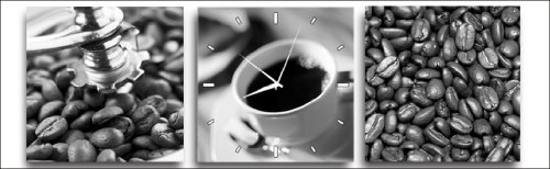 Wandbild mit Uhr, Coffee1 von My Home
