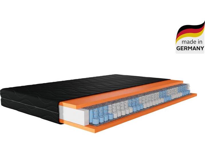 Taschenfederkernmatratze MY HOME Black Diamond Comfort, Matratze 90x200, 140x200 cm & weitere Größen Gr. 2, schwarz, B:200cm H:20cm L:200cm, Bezug: 100% Polyester. Steppfüllung: 100% Polyester, Matratzen, 7-Zonen, H2 / H3 / H4, ergonomisch, atmungsaktiv von My-Home