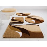 my home Badematte "Magnus, Badvorleger, Badezimmer Teppich", rutschhemmend beschichtet, strapazierfähig-schnell trocknend, mehrfarbig, Badteppich, Badematten auch als 2 teiliges Set & rund von My Home