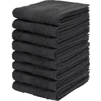 my home Gästehandtücher "Vanessa, als Set und Serie erhältlich, 8 Gästehandtücher, 30x50cm" Handtücher mit Bordüre, 100% Baumwolle, einfarbig, weich von My Home