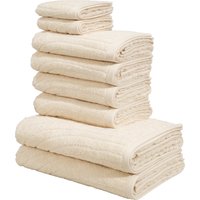 my home Handtuch Set "Handtuchset Ognon, Duschtücher, Handtücher, Gästetücher, Zen" Set 8 Frottier Handtücher mit Muster, Scandi, einfarbiges Handtuch-Set 100% Baumwolle von My Home