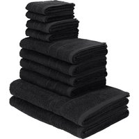 my home Handtuch Set "Inga, Duschtücher, Handtücher, Gästetücher, Seiftücher" Handtücher mit feiner Bordüre, 100% Baumwolle, einfarbig, weich von My Home