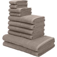 my home Handtuch Set "Inga, Duschtücher, Handtücher, Gästetücher, Seiftücher" Handtücher mit feiner Bordüre, 100% Baumwolle, einfarbig, weich von My Home