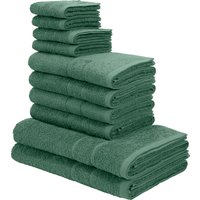 my home Handtuch Set "Inga, Duschtücher, Handtücher, Gästetücher, Seiftücher", 10 tlg., Walkfrottee, Handtücher mit feiner Bordüre, 100% Baumwolle, einfarbig, weich von My Home