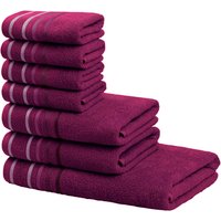 my home Handtuch Set "Niki, Duschtuch, Handtücher und Gästetücher" Set Walkfrottee Handtücher mit mehrfarbiger Streifenbordüre, aus 100% Baumwolle, weich my home Handtuch Set "Niki, Duschtuch, Handtücher und Gästetücher" Set Walkfrottee Handtücher mit mehrfarbiger Streifenbordüre, aus 100% Baumwolle, weich von My Home