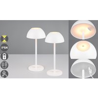 my home LED Außen-Tischleuchte "Abbey Tischleuchte 2er-Set" LED-Board 2 Stk. Warmweiß 2er Set Outdoor Akku Tischlampe Pilzdesign USB-C 4-fach Touch Dimmer von My Home