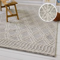 OTTO home Teppich "Eleena", rechteckig, 8 mm Höhe, 70% Wolle, handgewebt, Raute, Hoch-Tief, Wohnzimmer, Naturfaser OTTO home Teppich "Eleena", rechteckig, 8 mm Höhe, 70% Wolle, handgewebt, Raute, Hoch-Tief, Wohnzimmer, Naturfaser von Otto Home
