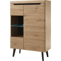 INOSIGN Vitrine "Torge, Hochschrank, Glasvitrine, Standvitrine, Vitrinenschrank", (1 St.), in drei verschiedenen Farben verfügbar, Glastür & -boden, 90 cm breit von Inosign