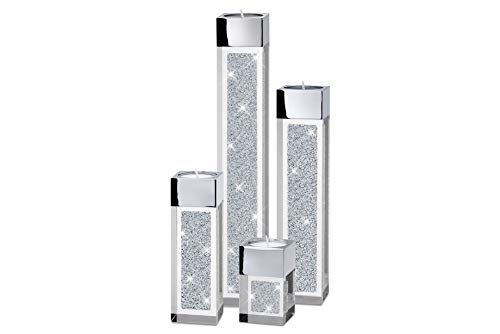 My IMPLEXIONS Moderne Teelichthalter Pylon 4er Set veredelt mit Swarovski Kristallen/Besondere Tisch-Dekoration von My IMPLEXIONS