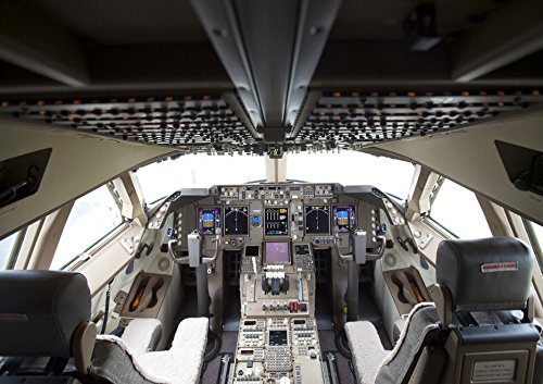 Poster Cockpit Flugzeug Flugzeug Boeing 747 von My Little Poster
