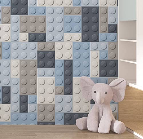 Myphotostation Kinderzimmertapete, abnehmbar, zum Abziehen und Aufkleben, Kinderzimmer-Wandbild, Lego-Tapete, B 50,8 x H 315 cm von My Photostation.com