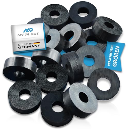 My Plast Distanzstücke – Distanzhülsen für Terrassen-Bau, runde Ausgleichsplättchen aus Kunststoff, 14 x 5,4 x 10 mm, 500 Stück, Schwarz My Plast Distanzstücke – Distanzhülsen für Terrassen-Bau, runde Ausgleichsplättchen aus Kunststoff, 14 x 5,4 x 10 mm, 500 Stück, Schwarz von My Plast