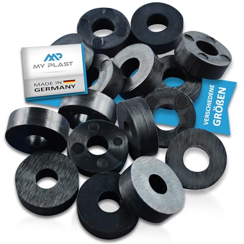 My Plast Distanzstücke – Distanzhülsen für Terrassen-Bau, runde Ausgleichsplättchen aus Kunststoff, 25 x 6,3 x 8 mm, 30 Stück, Schwarz My Plast Distanzstücke – Distanzhülsen für Terrassen-Bau, runde Ausgleichsplättchen aus Kunststoff, 25 x 6,3 x 8 mm, 30 Stück, Schwarz von My Plast