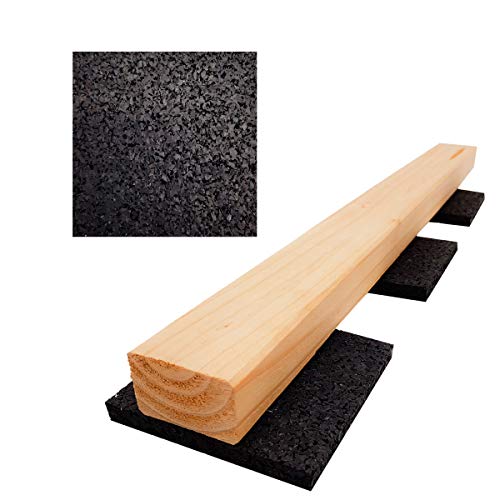 My Plast I 90 x 90 x 10 mm - 50 Stück I Terrassen-Pads – wasserbeständige Gummimatten für Terrassen-Holz, belastbare Bautenschutzmatte… von My Plast