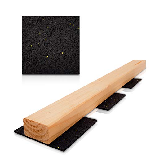 My Plast Terrassen-Pads – wasserbeständige Gummimatten für Terrassen-Holz, belastbare Bautenschutzmatte, 90 x 90 x 3 mm, 50 Stück von My Plast