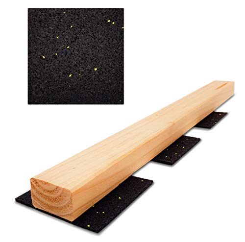 My Plast Gummigranulat Terrassenpads [90x90x3 mm - 25 Stück] Gummi Bautenschutzmatte für Deck, Veranda, Terrasse, Patio - Rutschfest, wasserdicht, wetterfest, Abstandshalter für Holzböden von My Plast