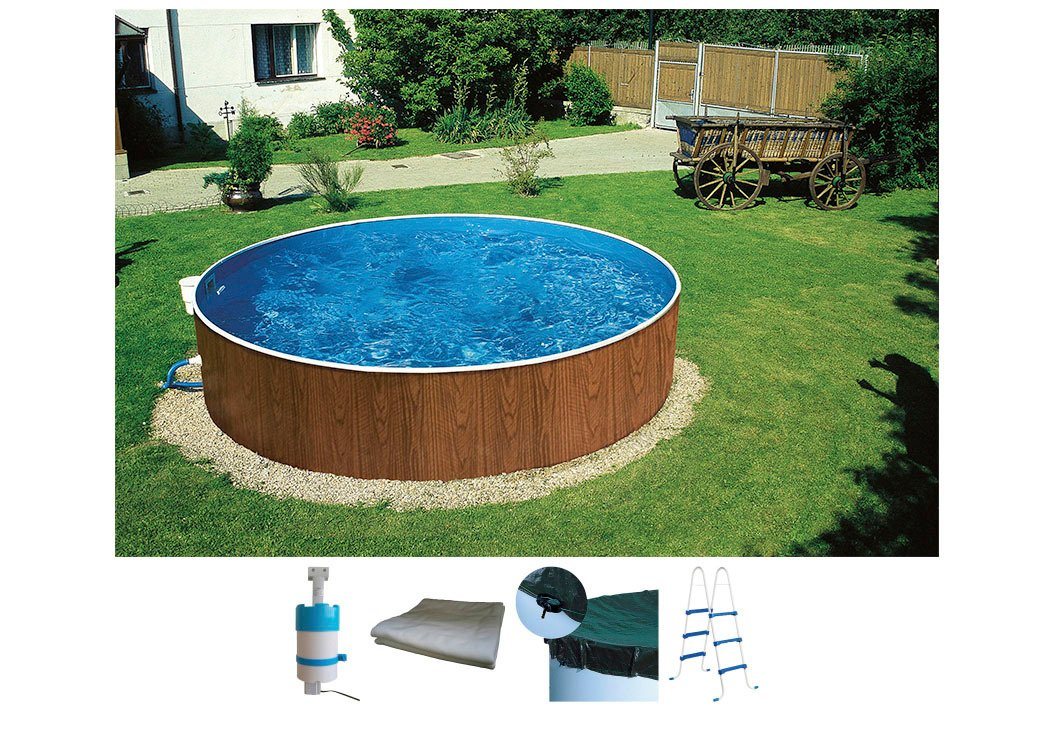 my POOL BWT Rundpool (Set, 5-tlg), ØxH: 360x90 cm, in Holzoptik zum Aufstellen von my POOL BWT