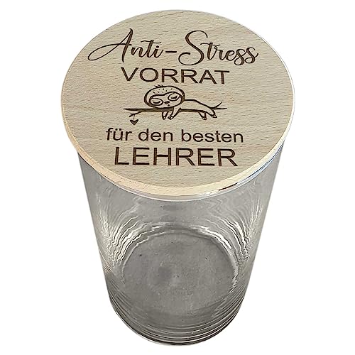 My Sweetheart® Dankeschön Geschenke XL Glasbehälter zum Befüllen lustige Anti Stress Geschenk Idee Danke Kleinigkeit Geburtstagsgeschenk Geburtstag (bester Lehrer) von My Sweetheart