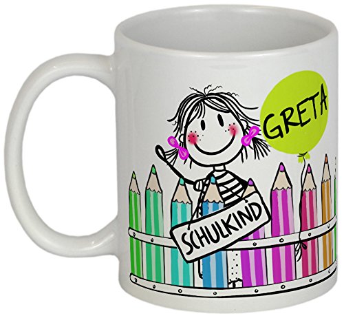 My Sweetheart® Schulanfang Geschenk | moderne PERSONALISIERBARE Tasse | Geschenkidee Einschulung Mädchen Schulkind von My Sweetheart