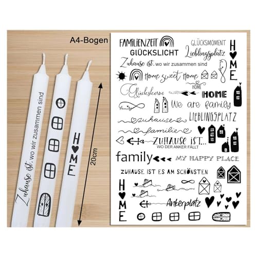 Wasserschiebefolie Kerzentattoos Home A4 Schiebefolie für Kerzen Tattoo Sprüche Zuhause Kerzenfolie Kerzensticker Kerzenaufkleber Kerzenschiebefolie Stabkerzen mit Spruch Haus Geschenk Wasserschiebefolie Kerzentattoos Home A4 Schiebefolie für Kerzen Tattoo Sprüche Zuhause Kerzenfolie Kerzensticker Kerzenaufkleber Kerzenschiebefolie Stabkerzen mit Spruch Haus Geschenk von My Sweetheart