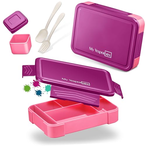 My Vesperbox – Lite - Bento Box Kinder - Lunchbox - extrem robust – Brotdose – Brotbox ideal für Kindergarten und Schule (Lila) von My Vesperbox