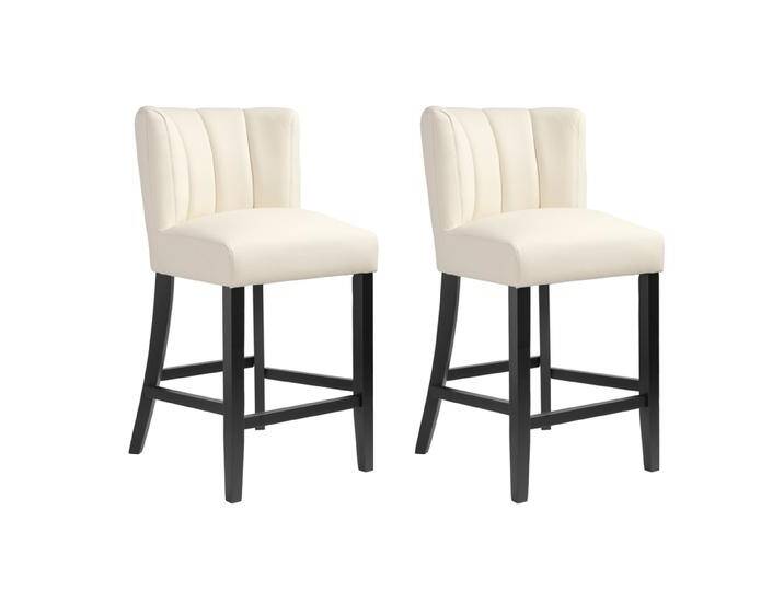2er Set - Hatfield Thekenhocker – Cremefarbenes Kunstleder 2er Set - Hatfield Thekenhocker – Cremefarbenes Kunstleder von My furniture