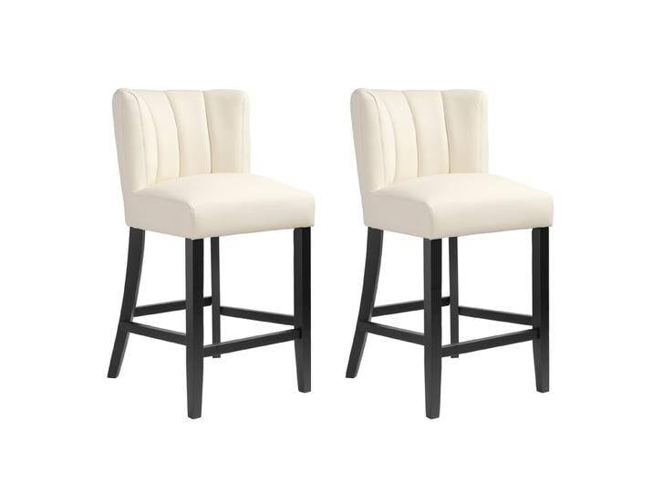 2er Set - Hatfield Thekenhocker – Cremefarbenes Kunstleder 2er Set - Hatfield Thekenhocker – Cremefarbenes Kunstleder von My furniture