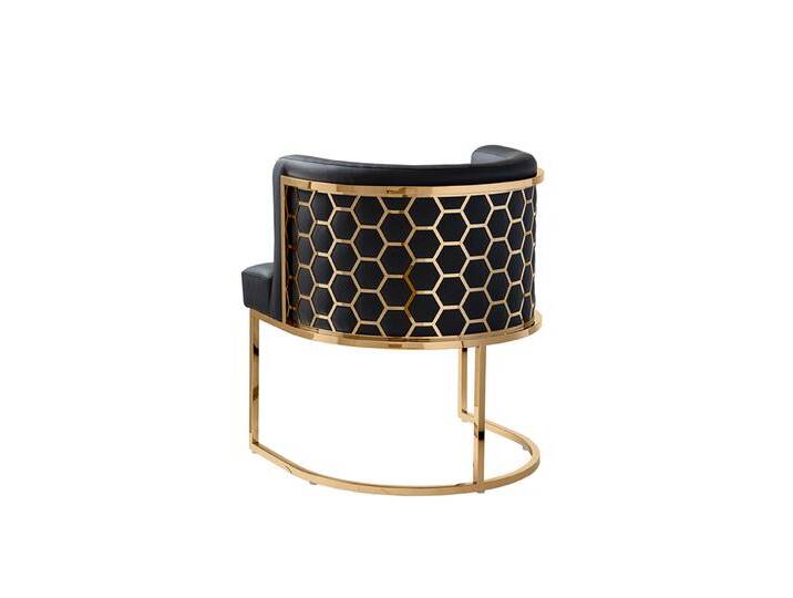 Alveare Esstischstuhl - Messing – Schwarzes Kunstleder Alveare Esstischstuhl - Messing – Schwarzes Kunstleder von My furniture