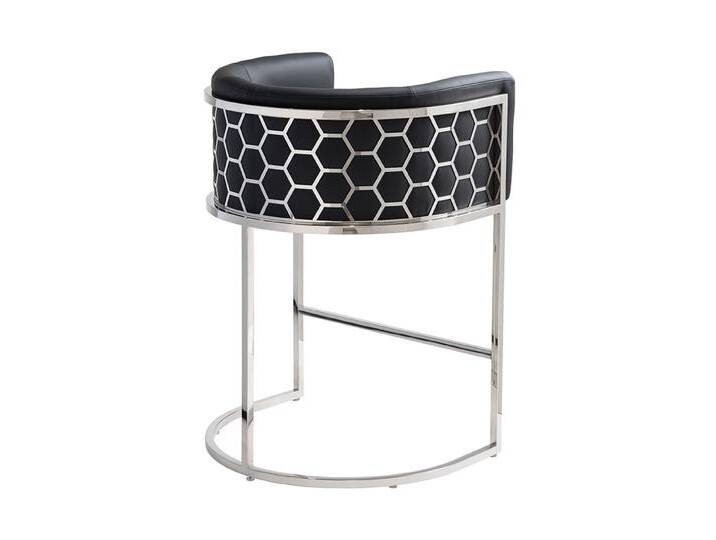 Alveare Thekenhocker - Silber - Schwarzes Kunstleder Alveare Thekenhocker - Silber - Schwarzes Kunstleder von My furniture