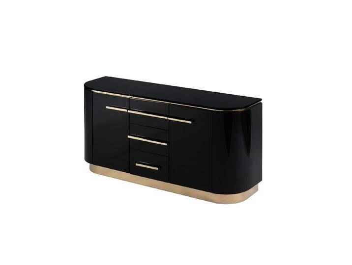 Anastasia Sideboard - Schwarzglas - Messing Details Anastasia Sideboard - Schwarzglas - Messing Details von My furniture