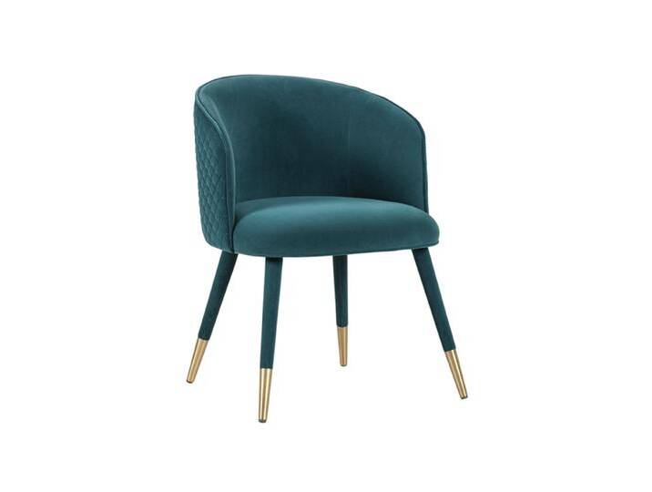 Bellucci Esszimmerstuhl - Schuppenmuster– Pfaublau - Messingkappen Bellucci Esszimmerstuhl - Schuppenmuster– Pfaublau - Messingkappen von My furniture