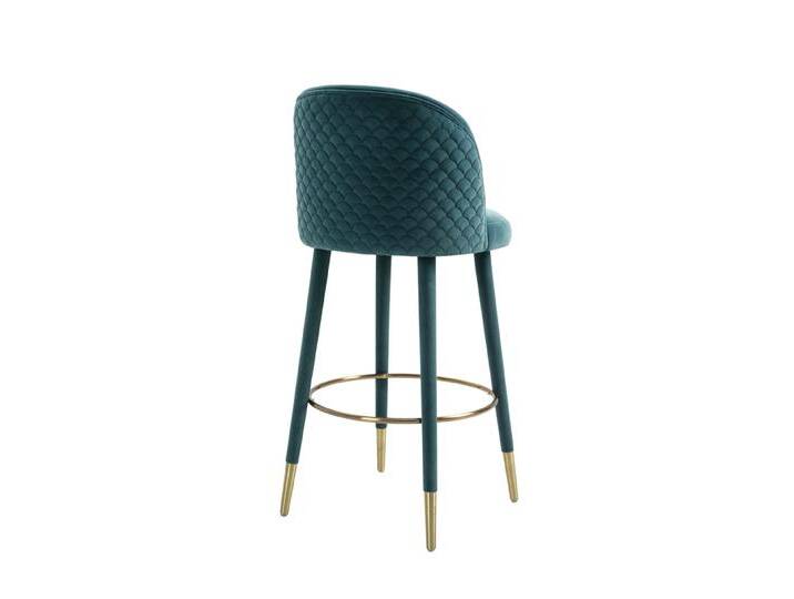 Bellucci Thekenhocker - Schuppenmuster - Pfauenblau - Messingkappen Bellucci Thekenhocker - Schuppenmuster - Pfauenblau - Messingkappen von My furniture