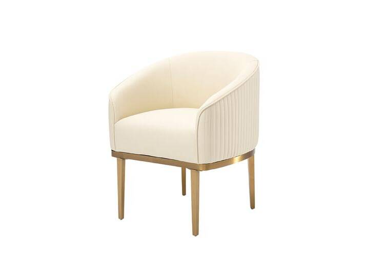 Ella Esszimmerstuhl - Kunstleder Cremefarben - Messing Basis Ella Esszimmerstuhl - Kunstleder Cremefarben - Messing Basis von My furniture