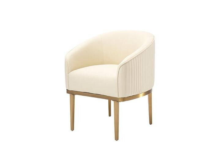 Ella Esszimmerstuhl - Kunstleder Cremefarben - Messing Basis Ella Esszimmerstuhl - Kunstleder Cremefarben - Messing Basis von My furniture
